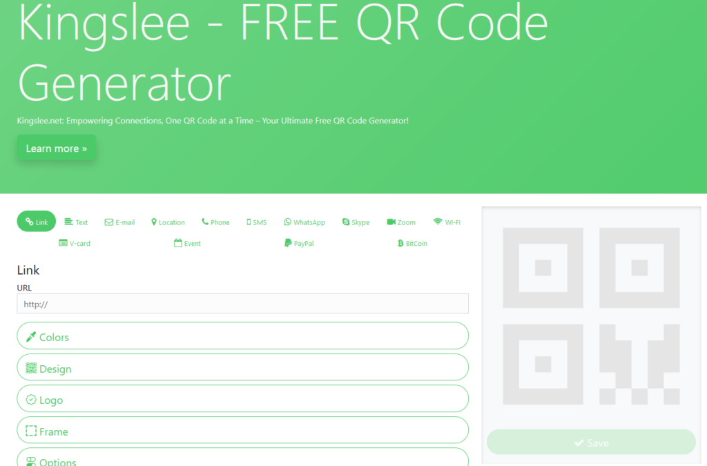Kingslee QR Code Generator